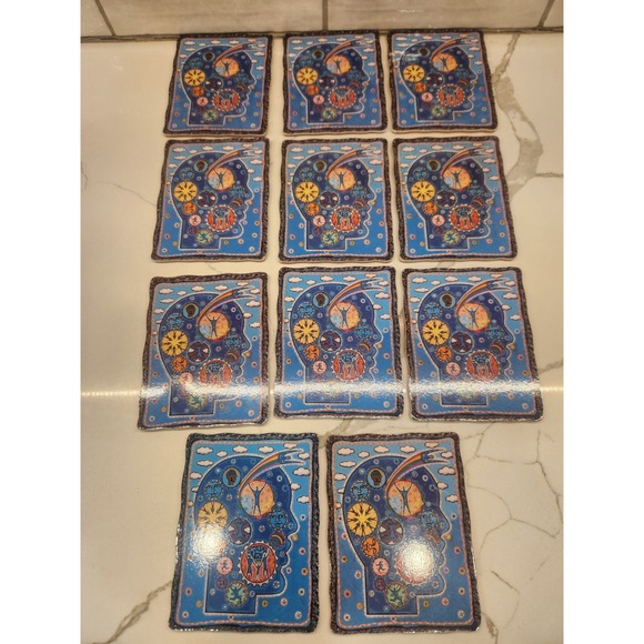 Set Of‎ 11 Astrological Mystical Zodiac Celestial Coasters Cork Backed Colorful - Picture 2 of 7